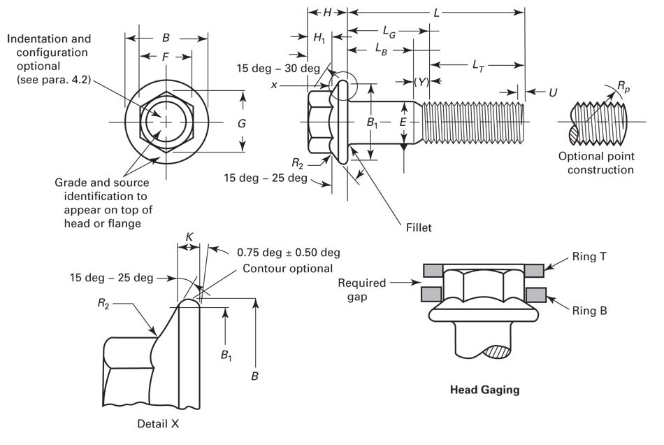ASME B18.2.1 Hexagon Flange Bone Metric