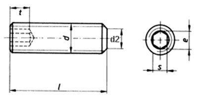 ISO 4026 Hexagon Socket Set Cap Screws with flat point