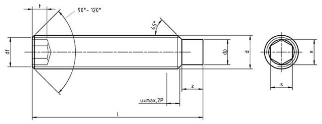 ISO 4028 Hexagon Socket Set Screws with Dog Point ISO 4028 Hexagon Socket Set Screws with Dog Point