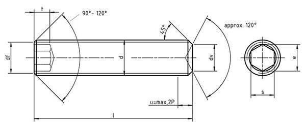 ISO 4029 Hexagon Socket Set Screws with cup Point ISO 4029 Hexagon Socket Set Screws with cup Point