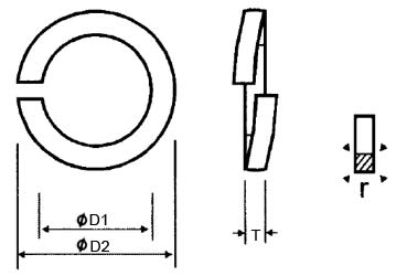 BS 4464 Metric Spring Washers Type B