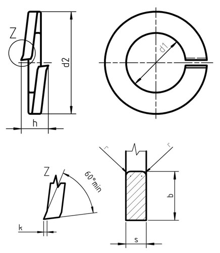 DIN 127 A Spring lock washers Type A