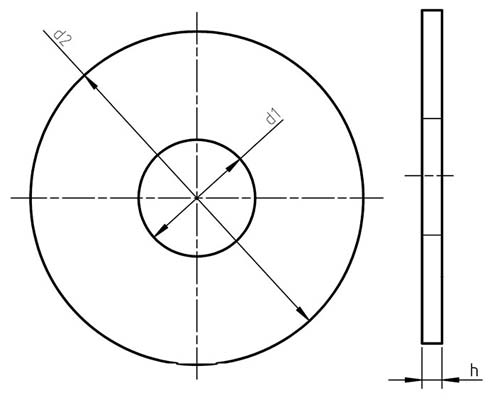 DIN 9021 Plain Washers, Outer Diameter About 3 D